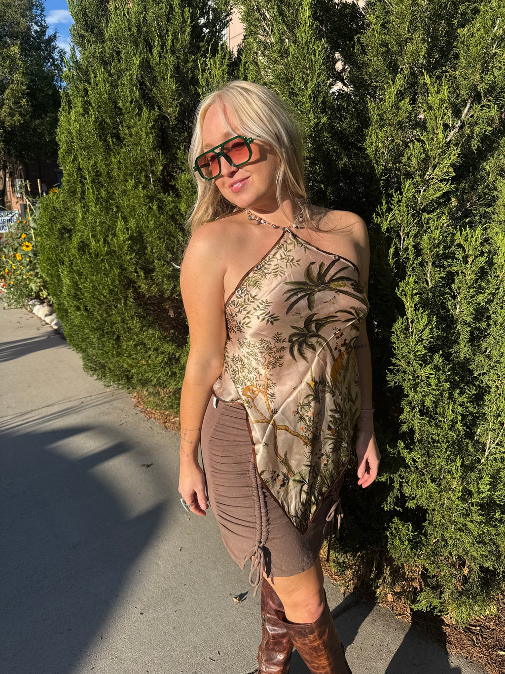 jungle silk chain jewelwear top