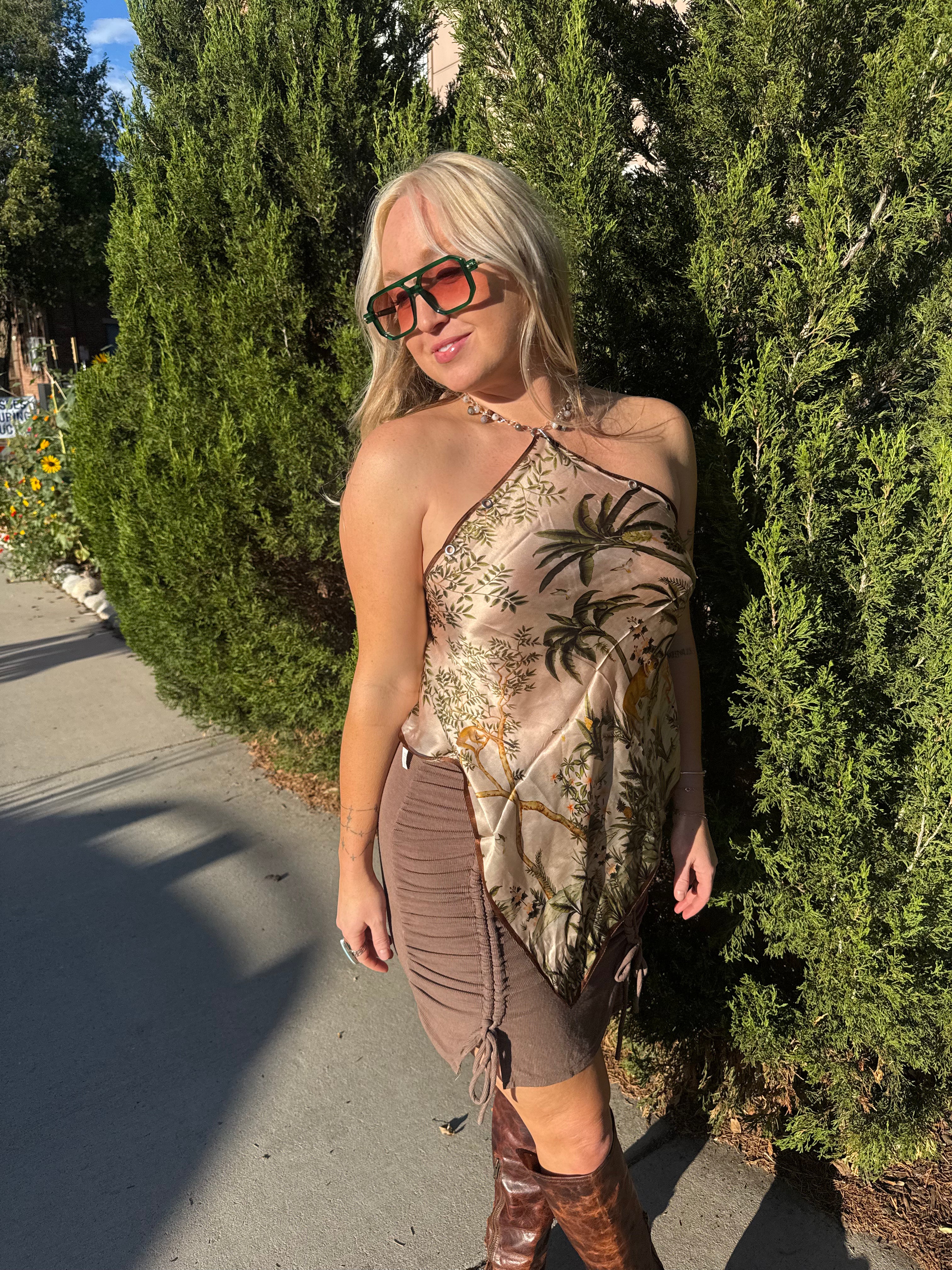 jungle silk chain jewelwear top